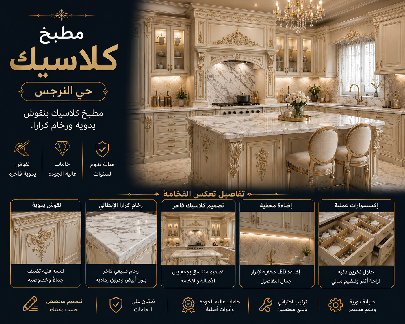 مطبخ كلاسيك - حي النرجس